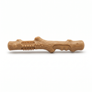Oakywood Tough Rubber Branch Dog Chew Toy - Splinter-Free Fetch Stick & Dental Teether