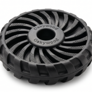 Oakywood Tough Rubber Tire Dog Chew Toy - Durable Black Wheel Teether & Fetch Toy